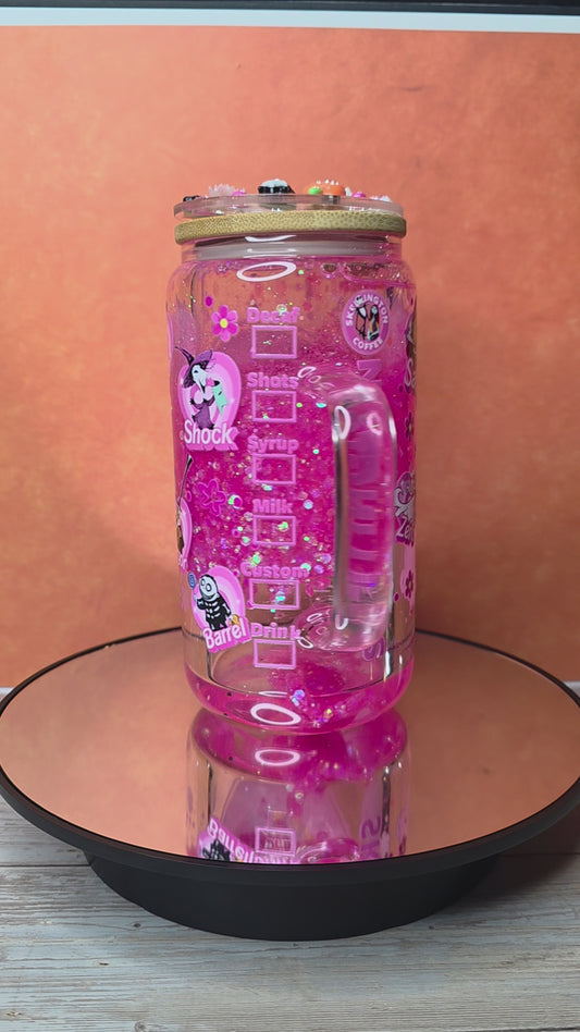 Lava Drip Tumblers with a decorated removable lid