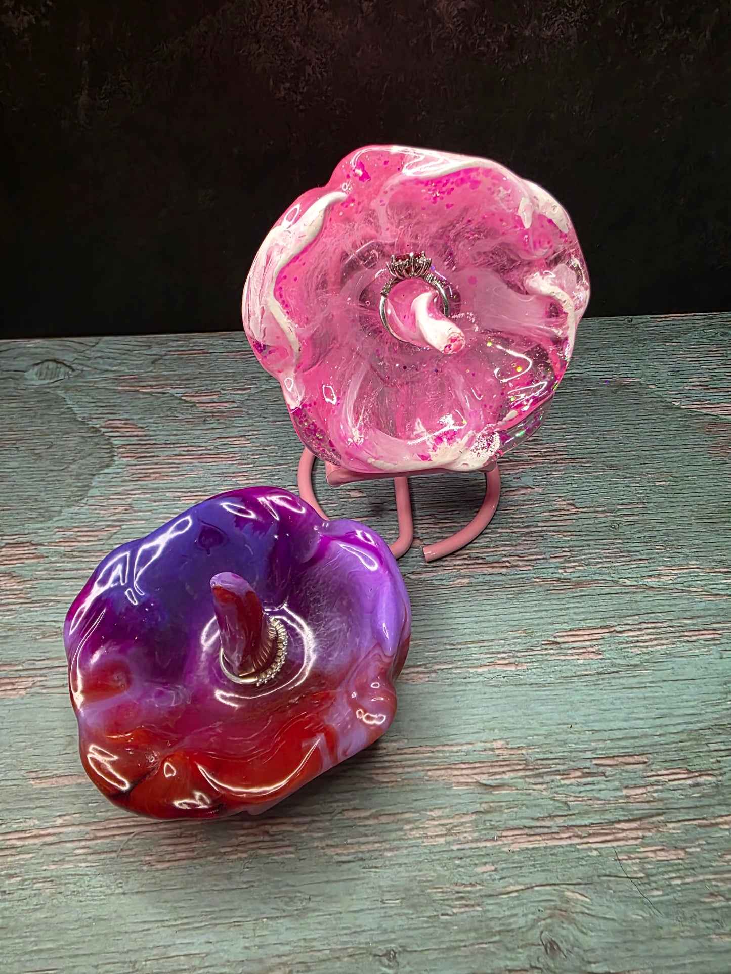 Resin Flower Jewelry Holder