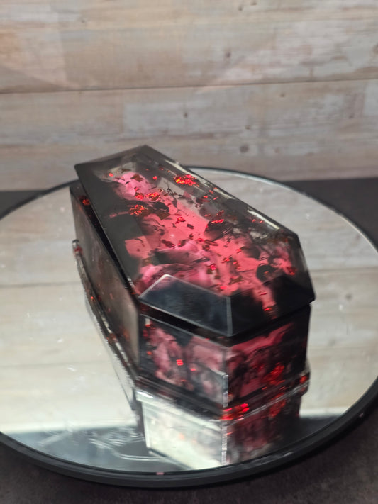 Resin Coffin and 3 Wick Candle