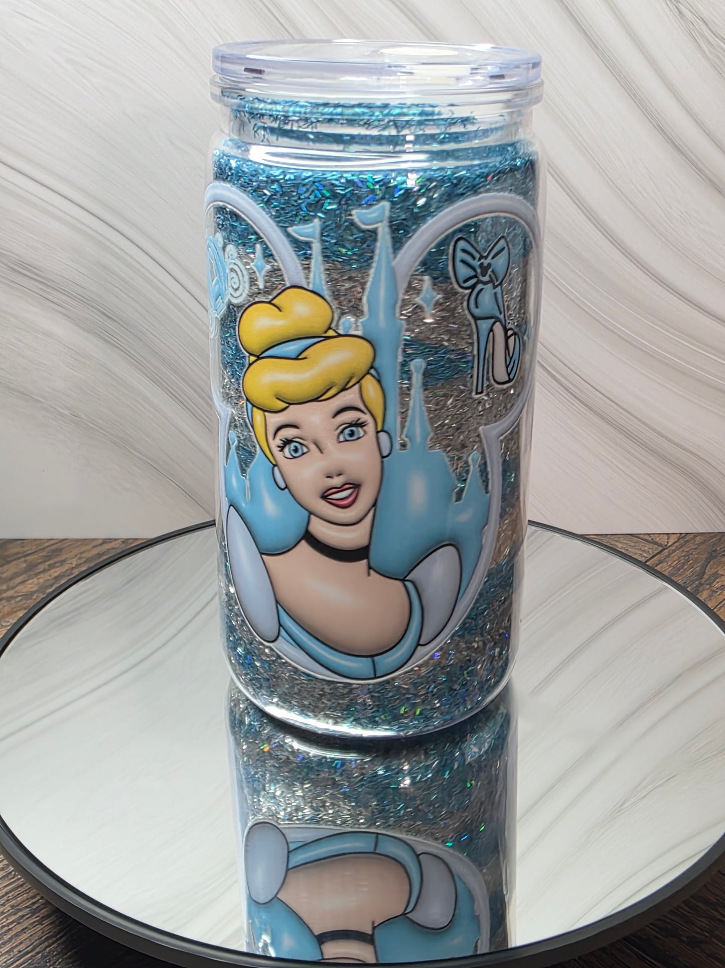 16oz Plastic Snow Globe Tumblers
