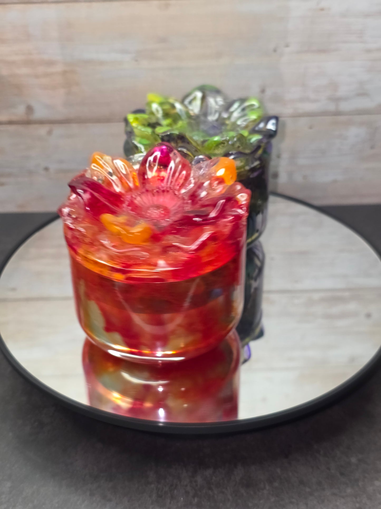 Resin Flower Jar with Candle
