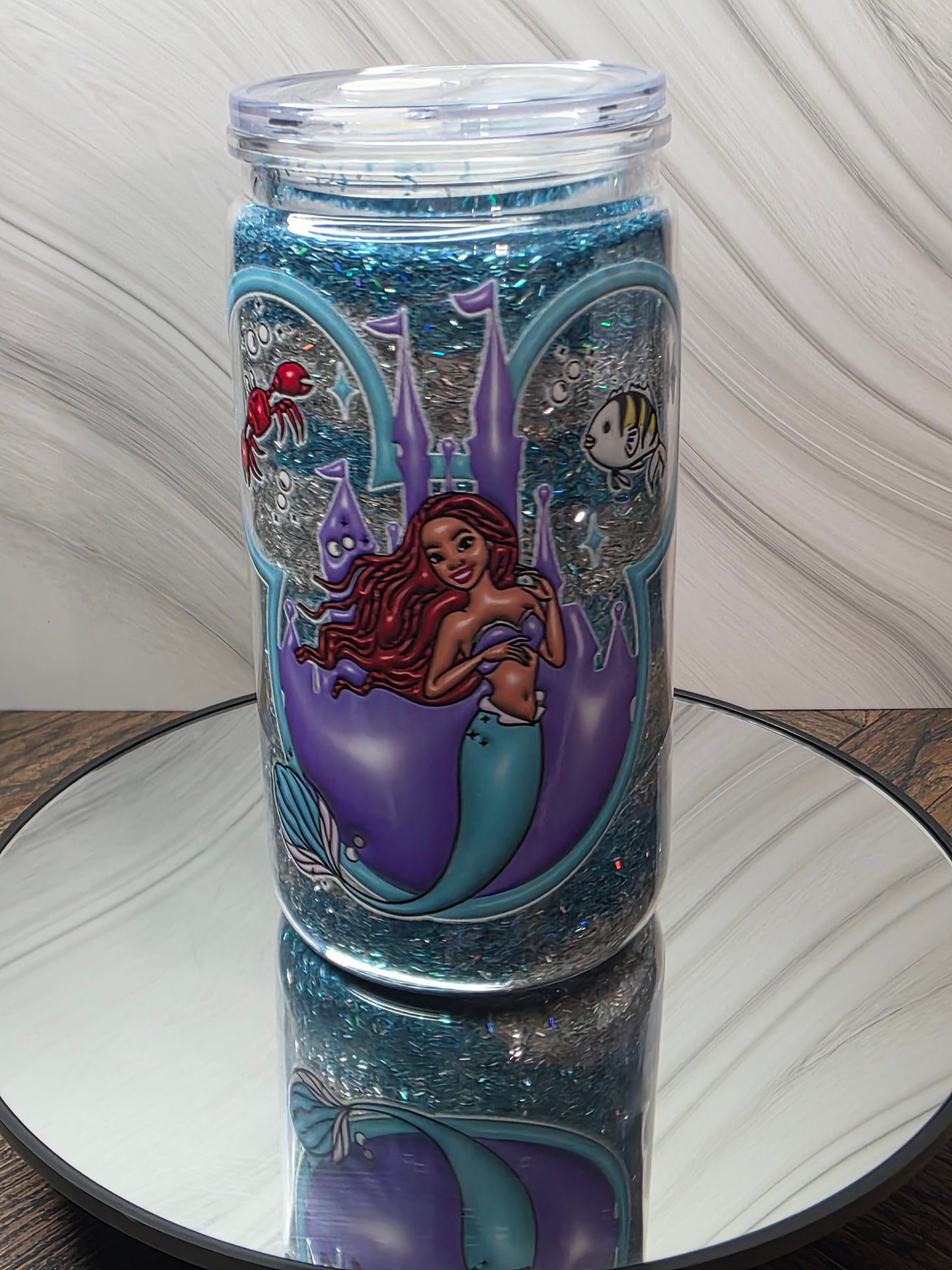 16oz Plastic Snow Globe Tumblers