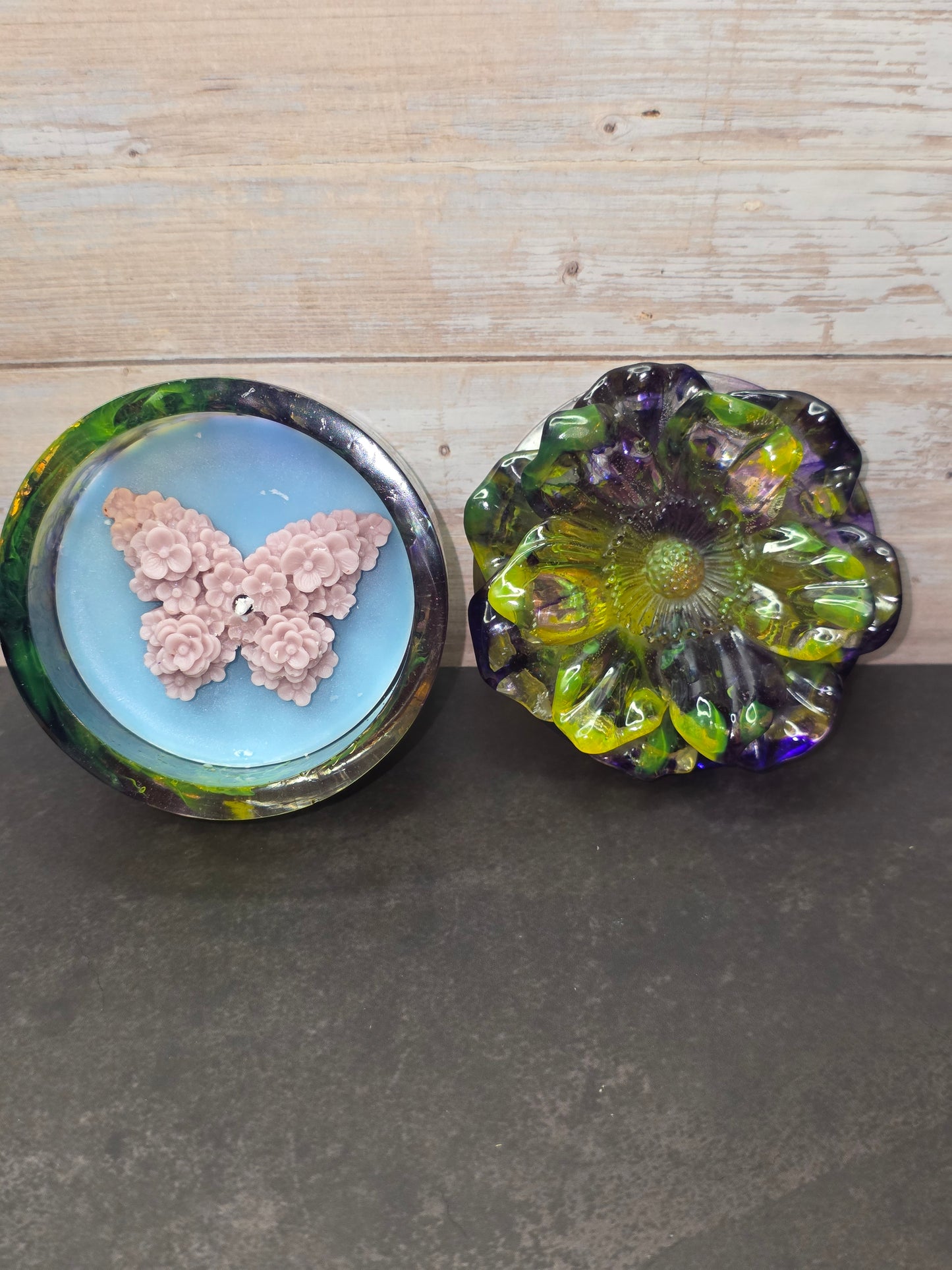 Resin Flower Jar with Candle