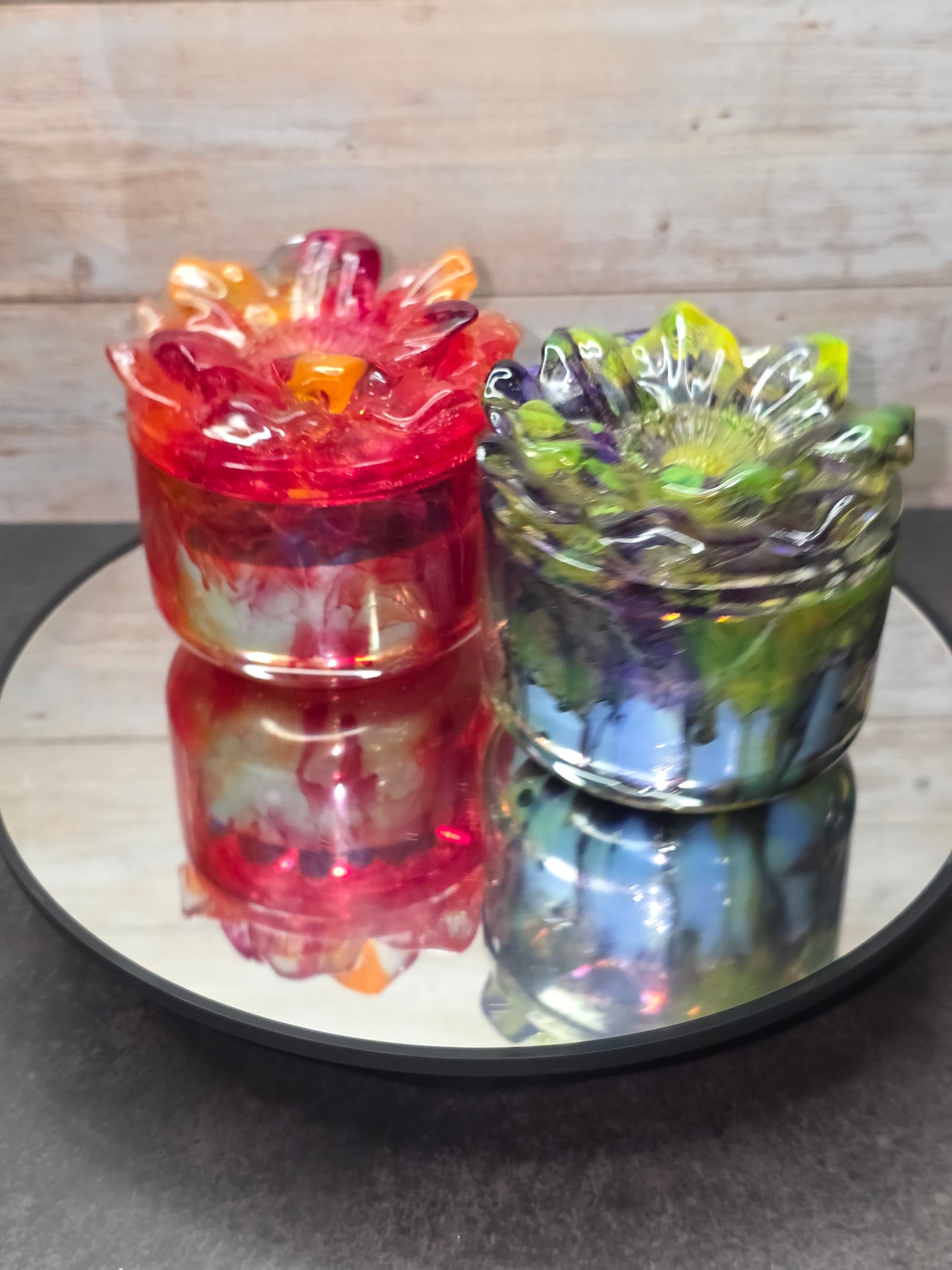 Resin Flower Jar with Candle