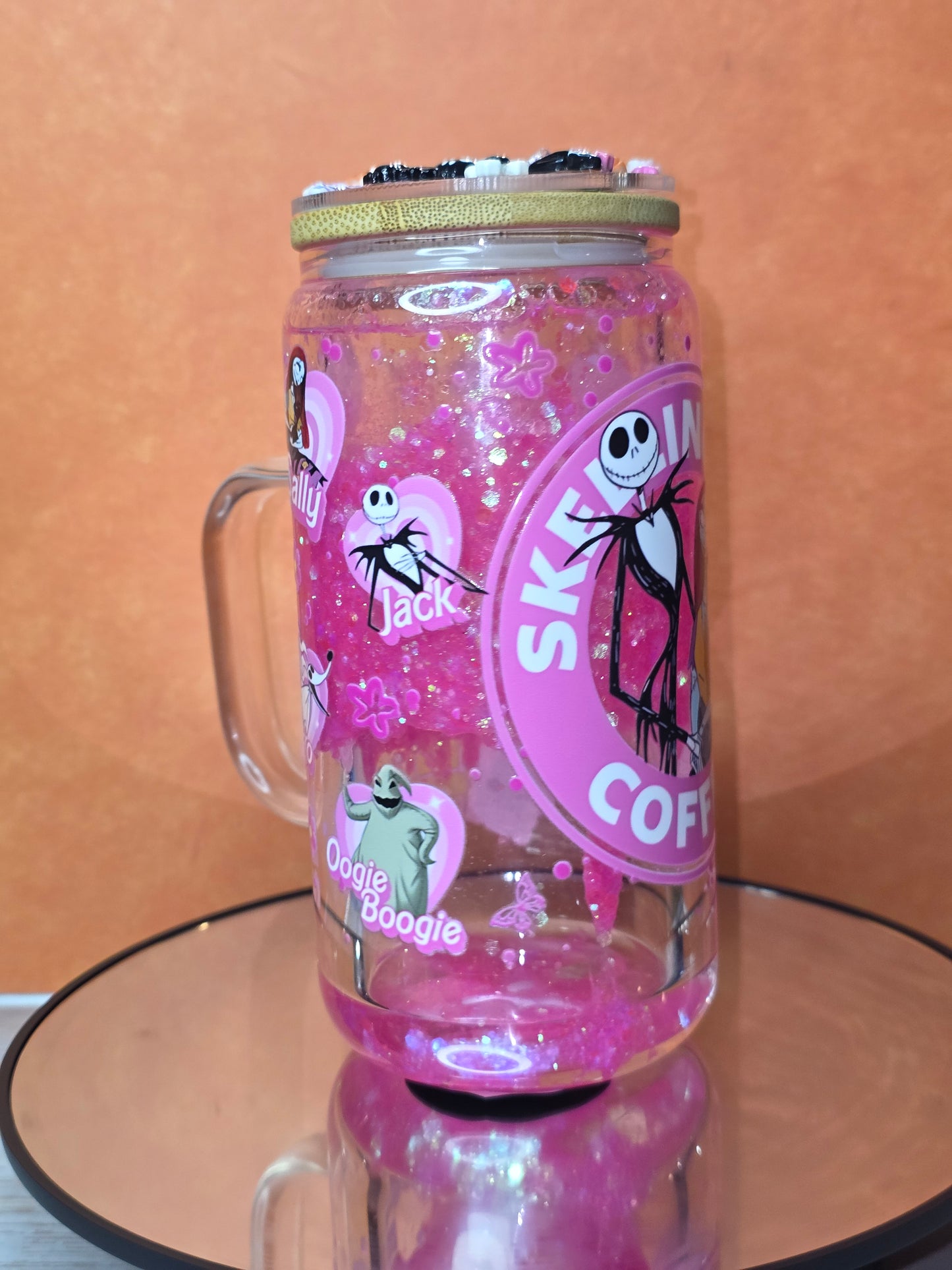Lava Drip Tumblers with a decorated removable lid