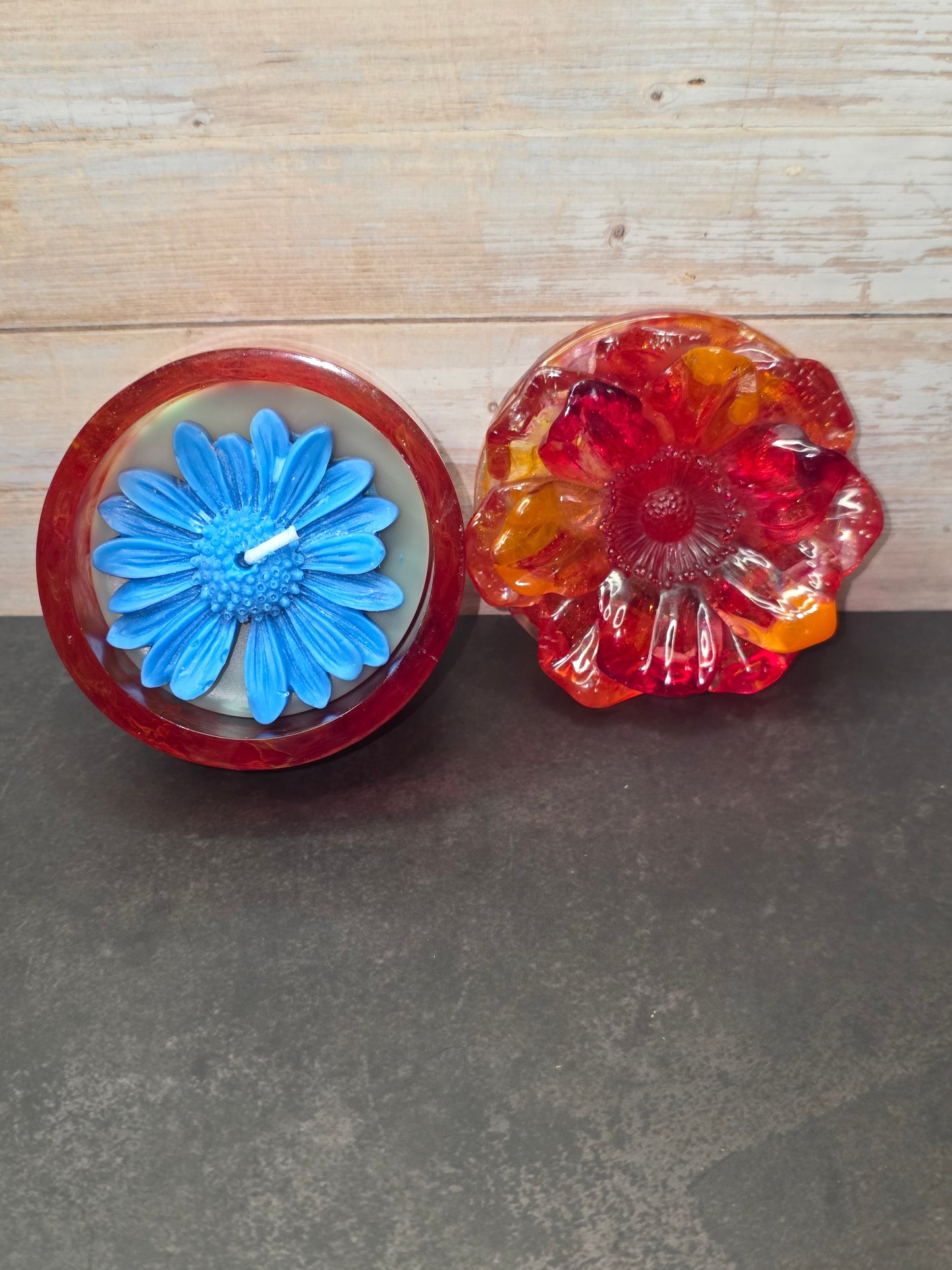 Resin Flower Jar with Candle