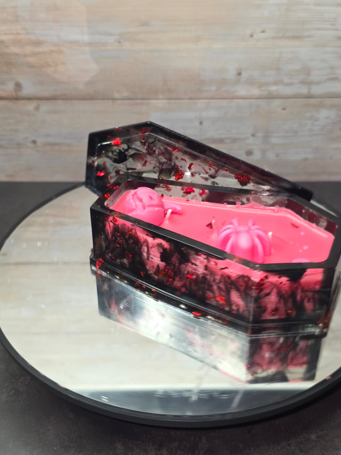 Resin Coffin and 3 Wick Candle