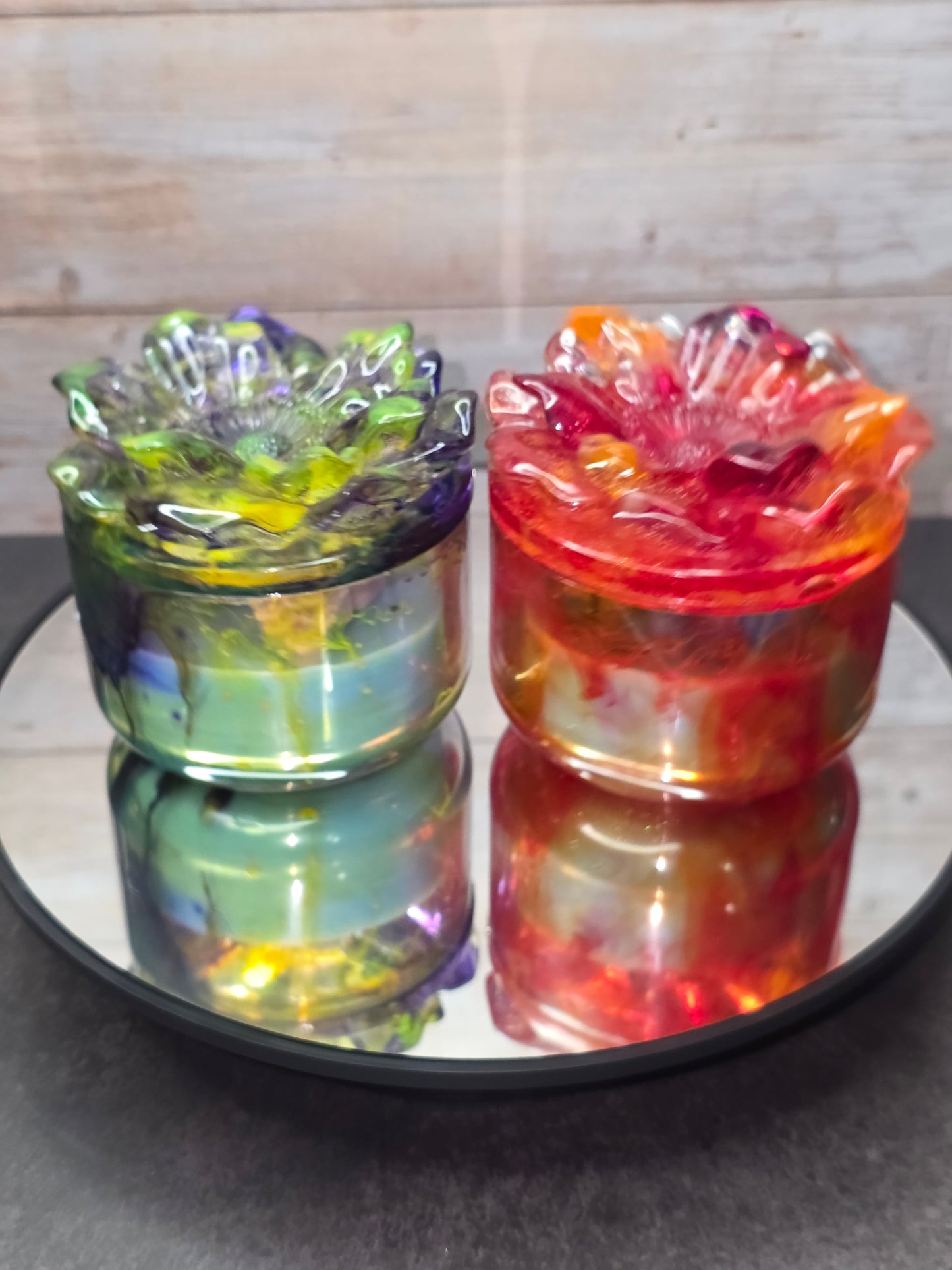 Resin Flower Jar with Candle
