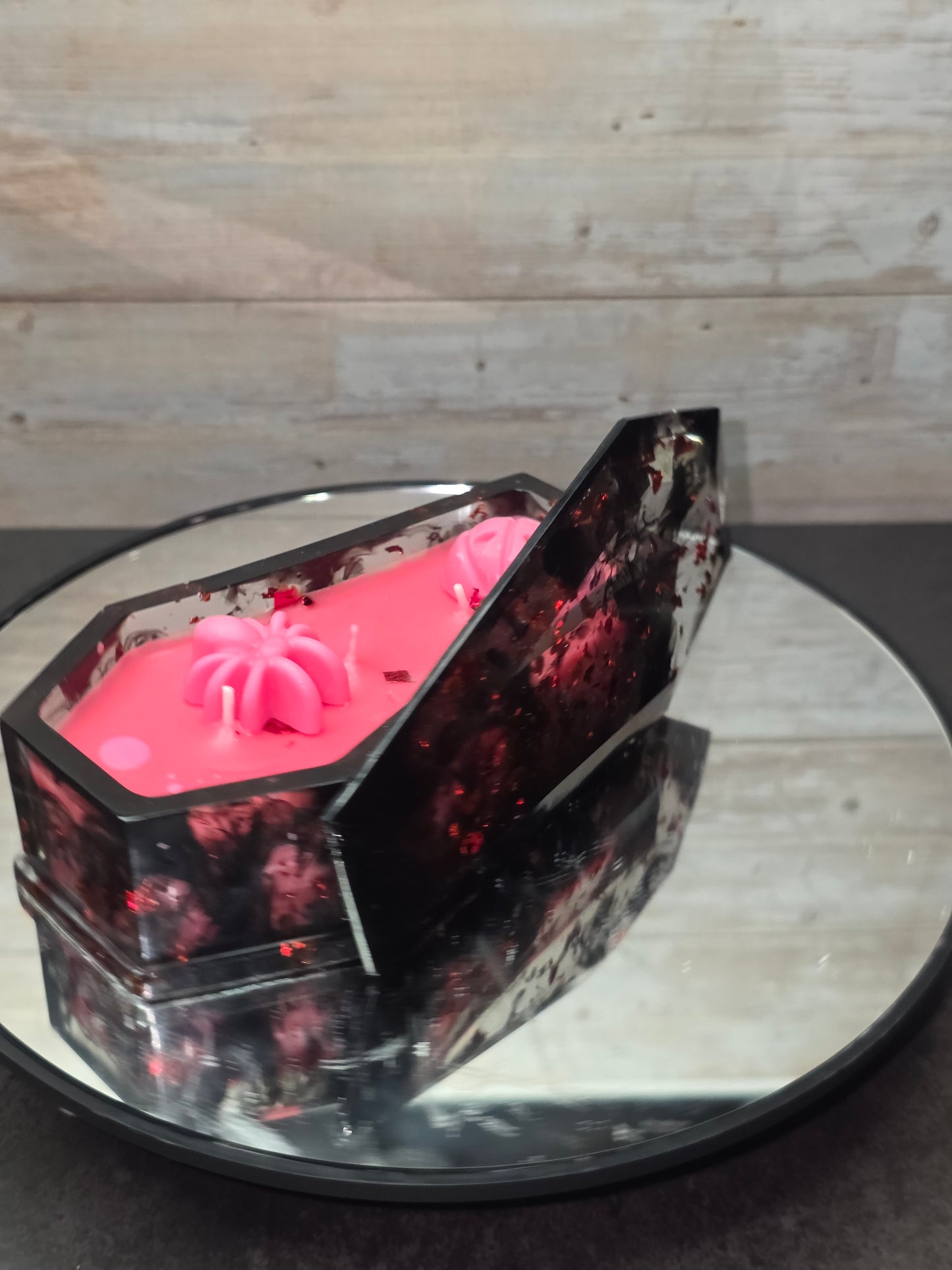 Resin Coffin and 3 Wick Candle