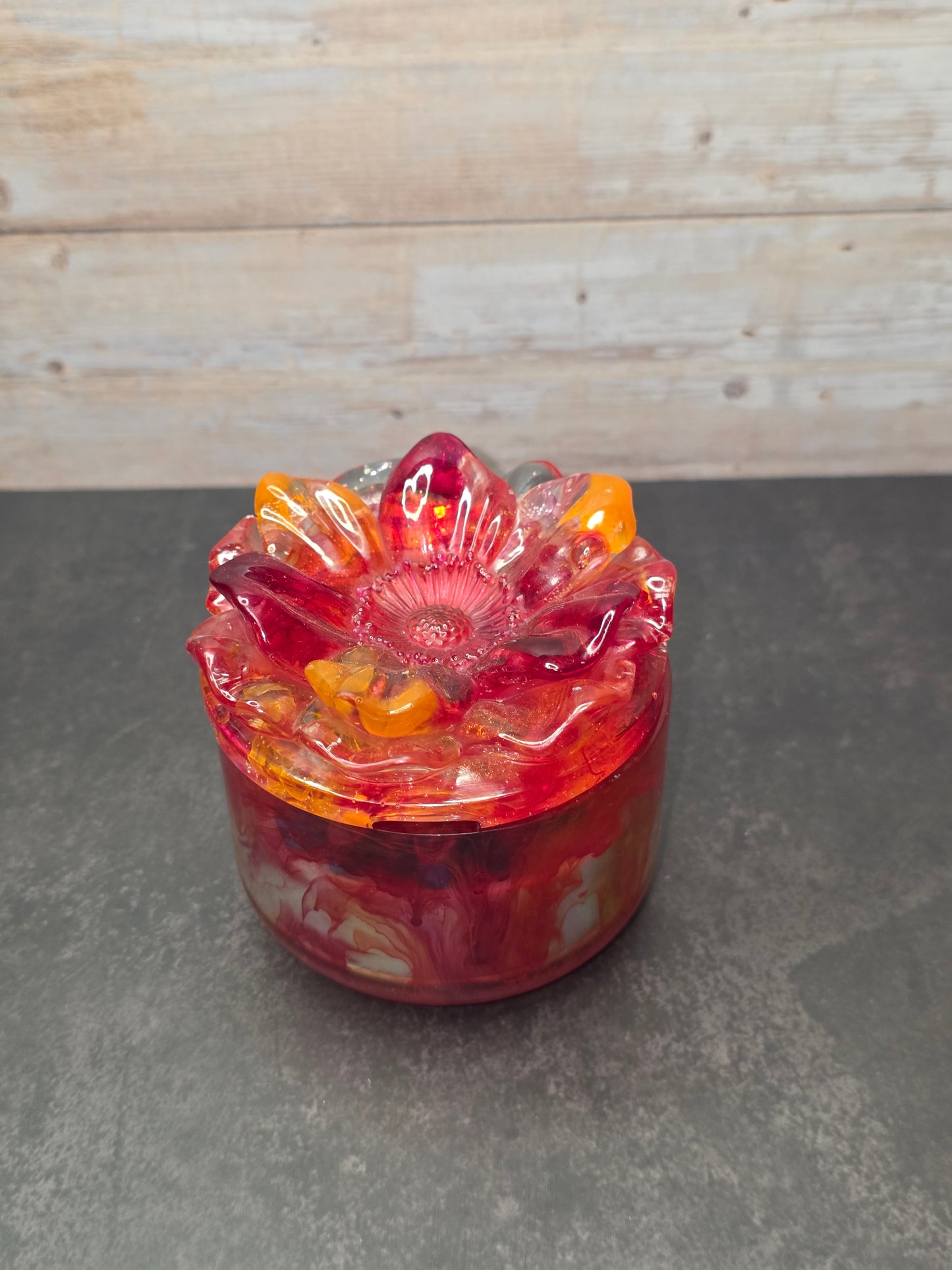 Resin Flower Jar with Candle