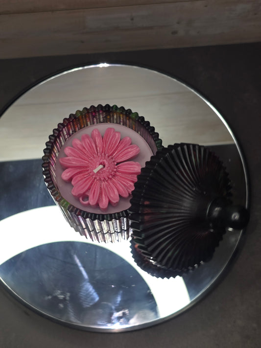 Resin Striped Candle Jar