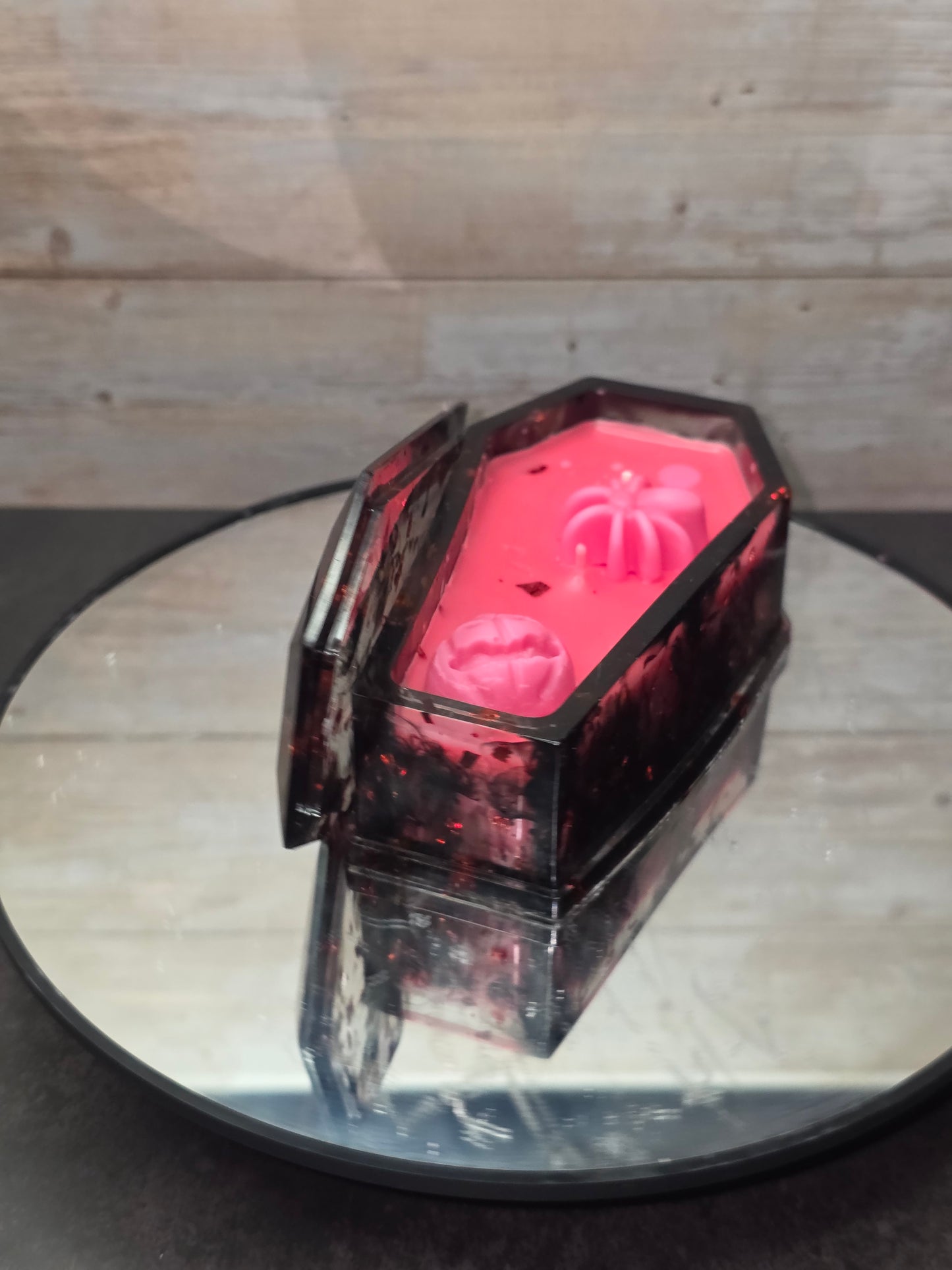 Resin Coffin and 3 Wick Candle