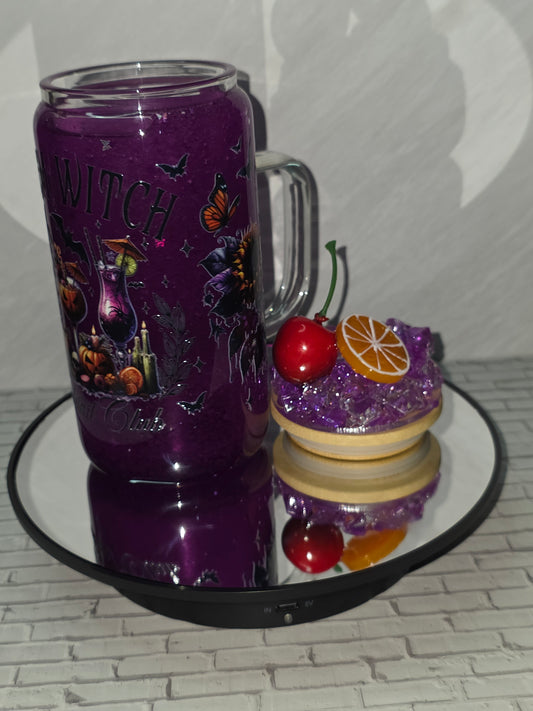 NEW** 16oz Slushie Glass Snow Globe Tumblers with decorated removable lid.