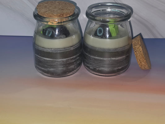 Layered Jar and decorated Candles