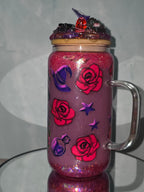 16oz Glass Snow Globe Tumblers with handle