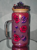 16oz Glass Snow Globe Tumblers with handle