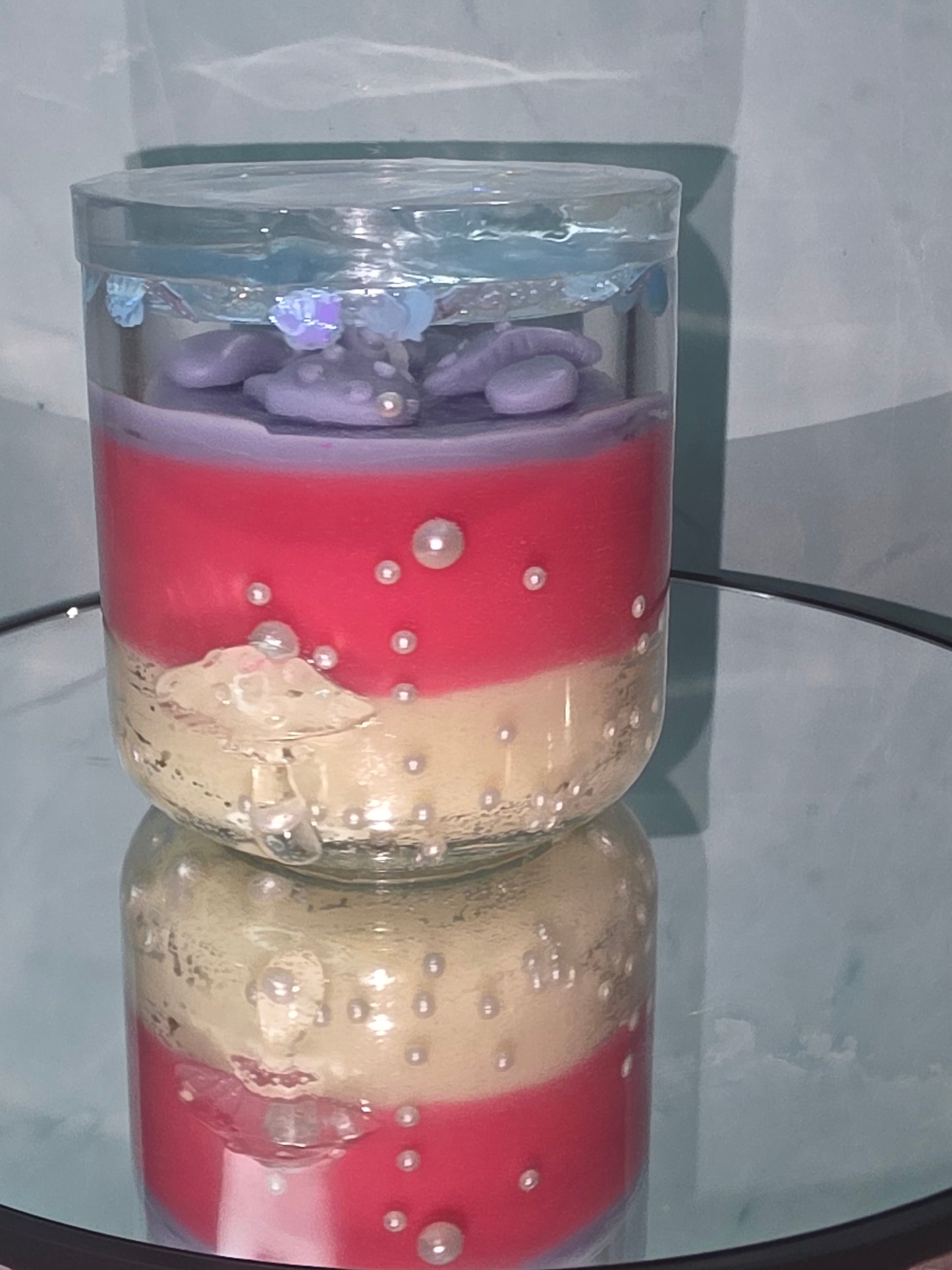 Mushroom Resin jar with candle