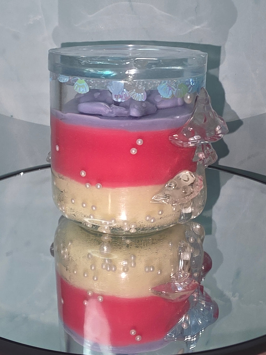 Mushroom Resin jar with candle