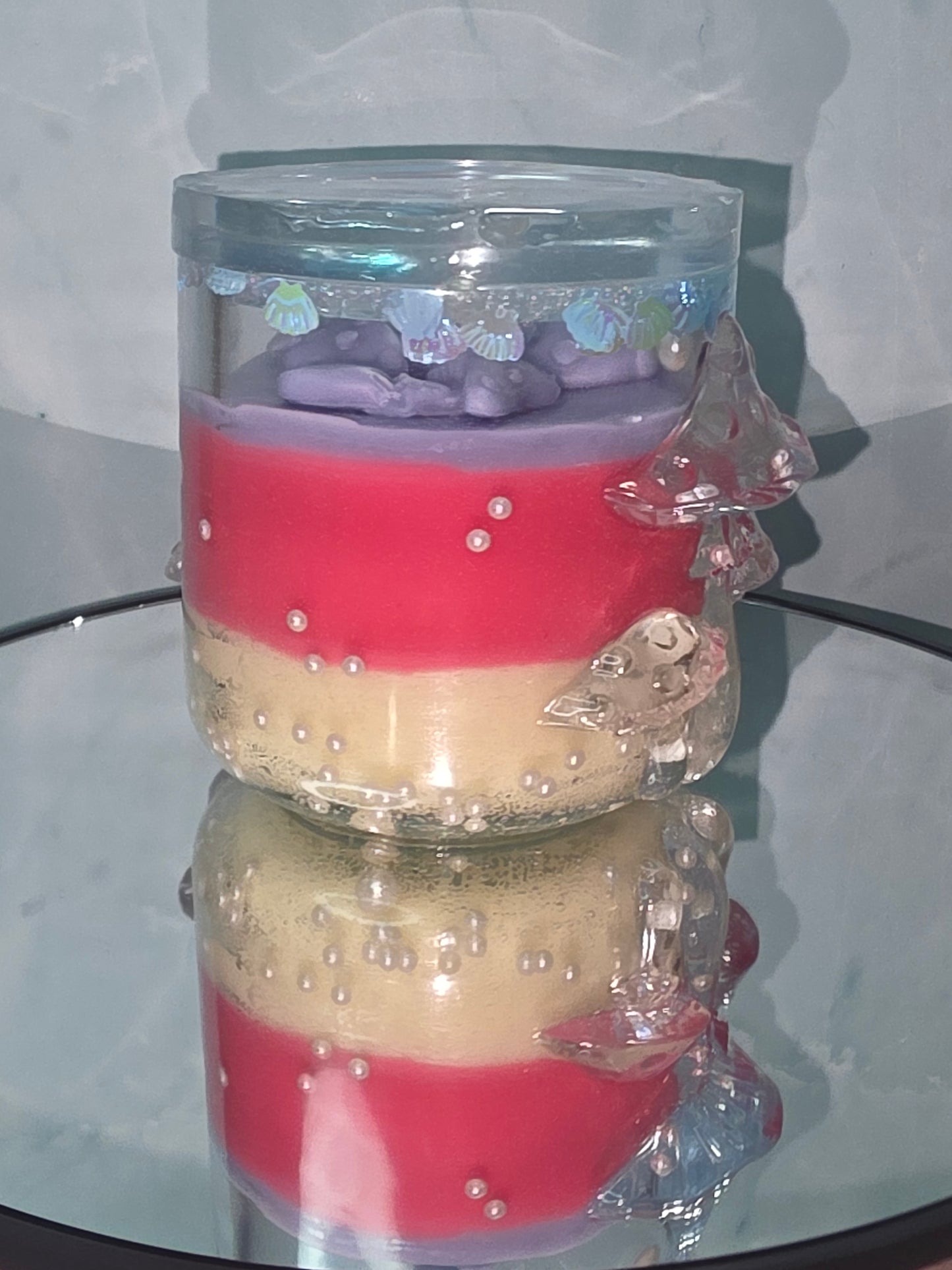 Mushroom Resin jar with candle