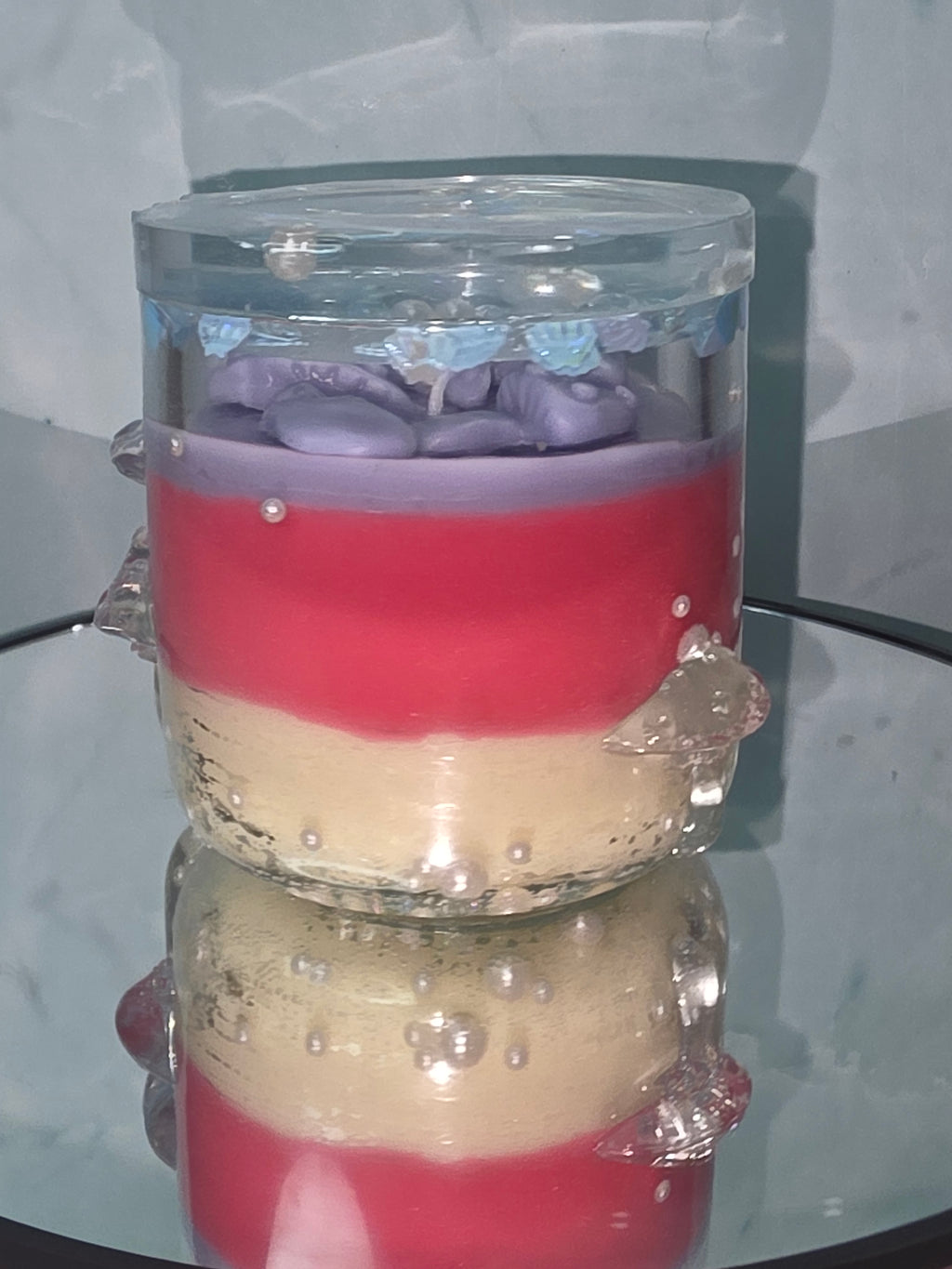 Mushroom Resin jar with candle