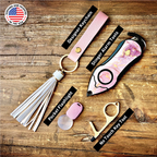 Personal Alarm Keychain Safety Emergency Tool (Pink Marble)