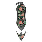 Personal Alarm Eeychain Safety  Emergency Tool (Green Flower)