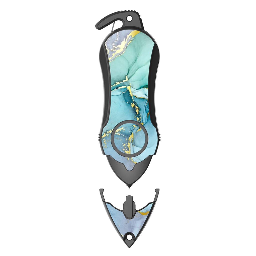 Personal Alarm Keychain Safety Emergency Tool (Green Marble)