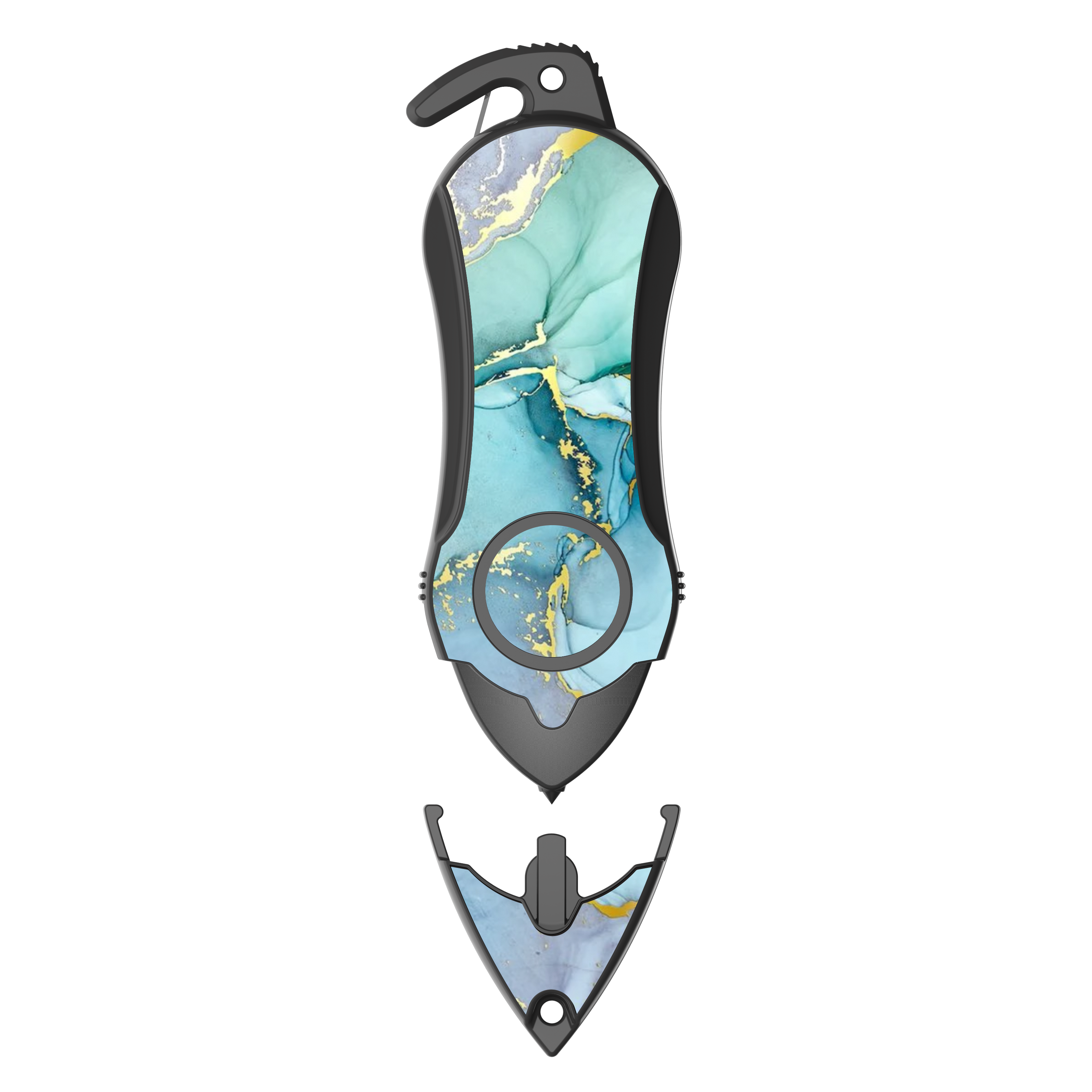 Personal Alarm Keychain Safety Emergency Tool (Green Marble)