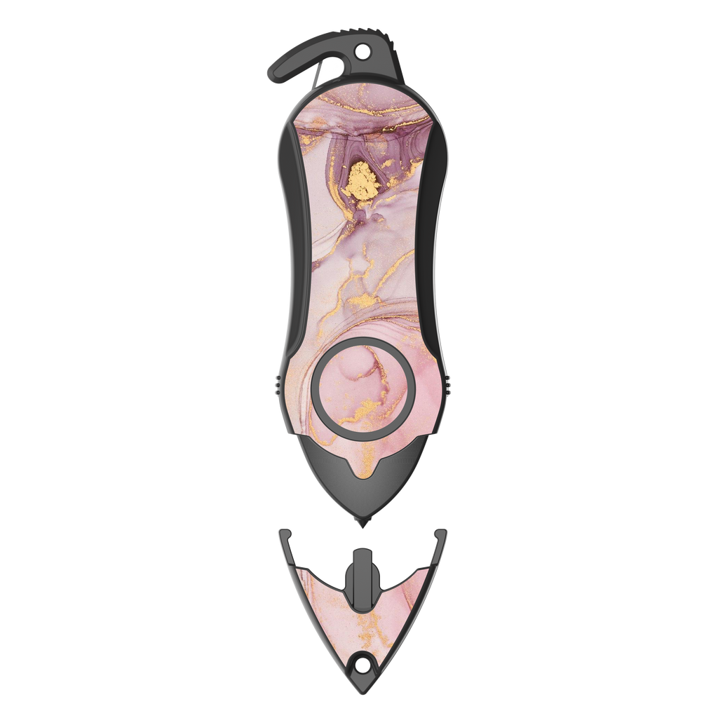 Personal Alarm Keychain Safety Emergency Tool (Pink Marble)