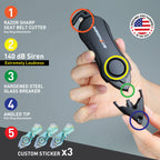 Personal Alarm Keychain Safety Emergency Tool (Green Marble)