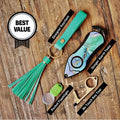 Personal Alarm Keychain Safety Emergency Tool (Green Marble)