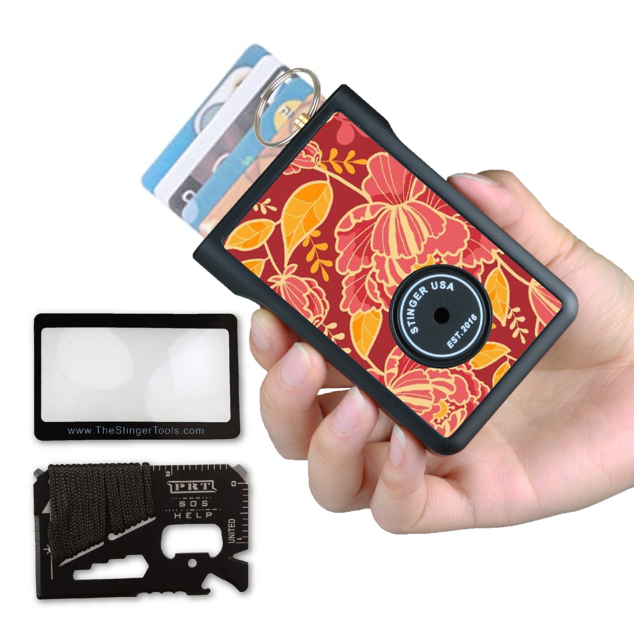 Safety Wallet With Personal Alarm Multi Functional Tool (Pink Rose)