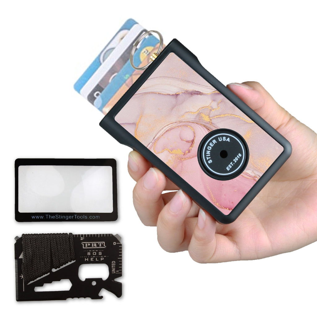 Safety Wallet With Personal Alarm Multi Functional Tool (Pink Rose)