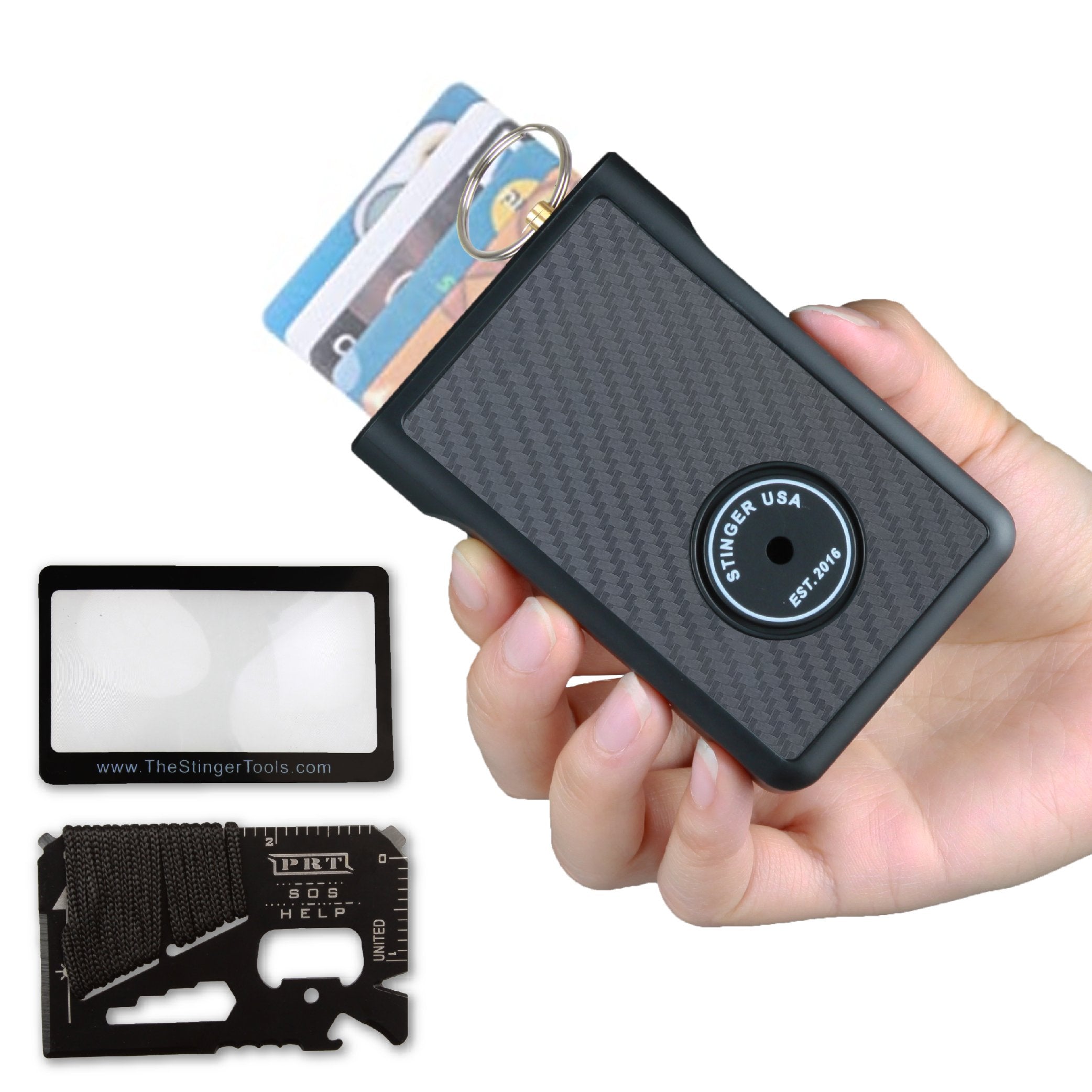 Safety Wallet With Personal Alarm Multi Functional Tool (Green Flower)