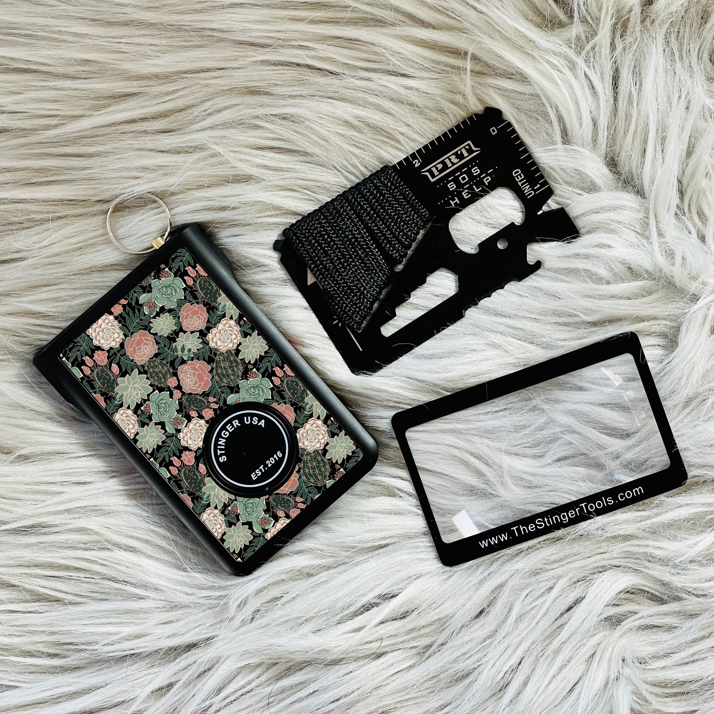 Safety Wallet With Personal Alarm Multi Functional Tool (Peony)