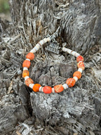 Desert Ember Beaded Shell Bracelet