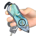 Personal Alarm keychain Safety Emergency Tool (Green Marble)