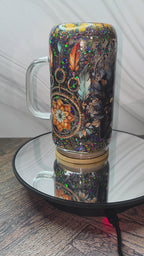 16oz Glass Snow Globe Tumblers with handle