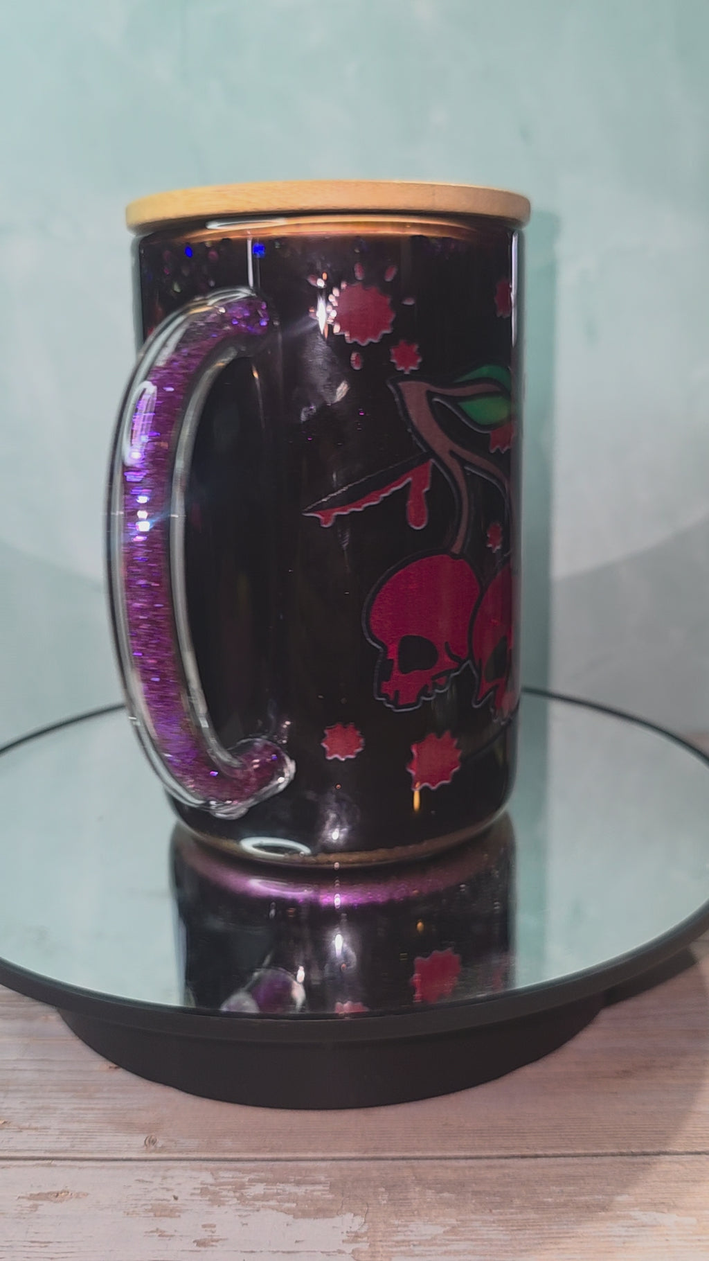 Lava Drip Tumblers with a decorated removable lid