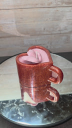 Resin Heart Cup with Candle and Candle Hearts on top