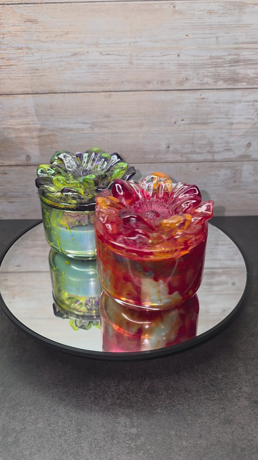 Resin Flower Jar with Candle