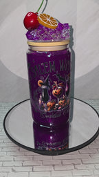 NEW** 16oz Slushie Glass Snow Globe Tumblers with decorated removable lid.