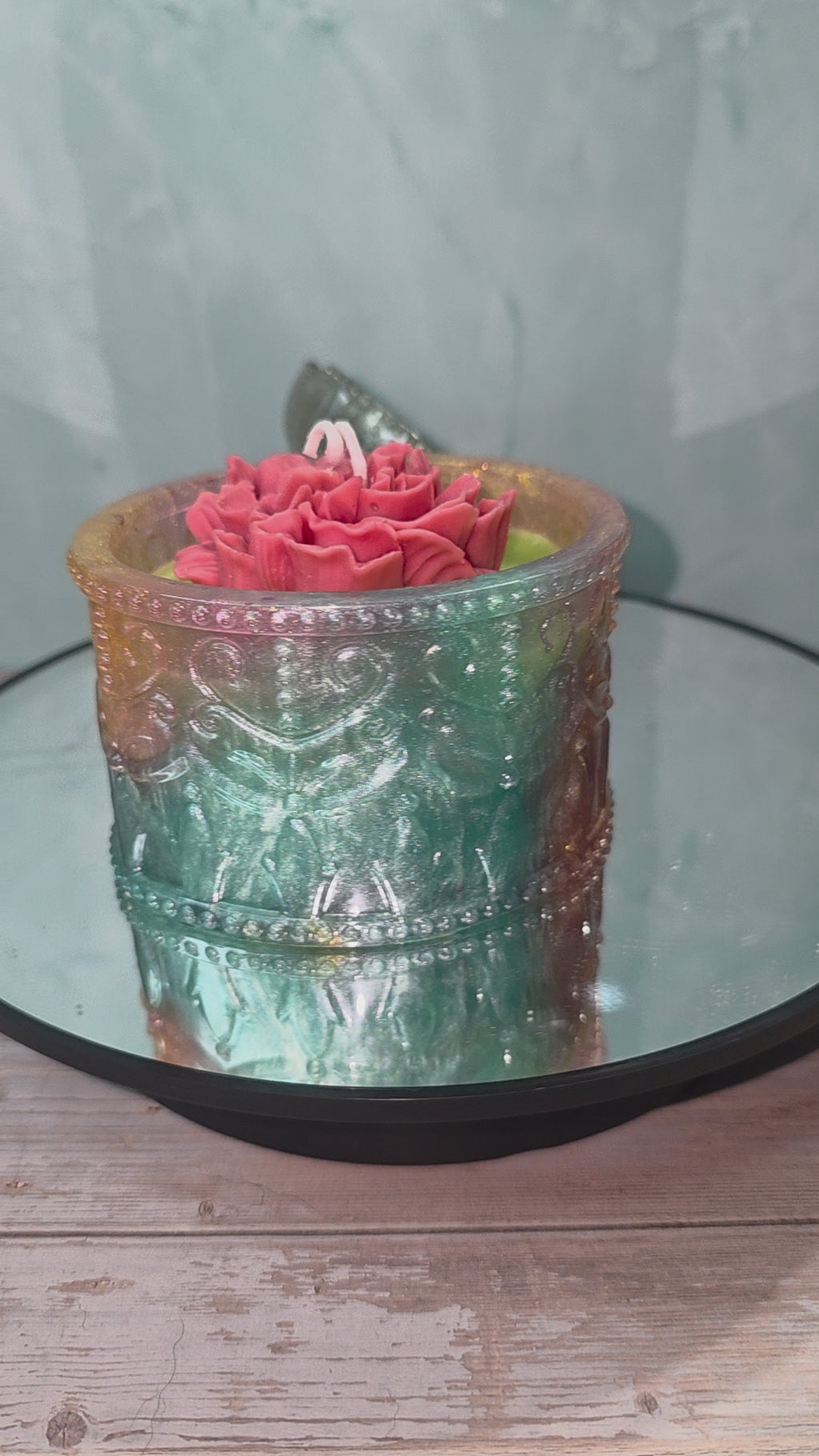 Resin Jar with Lid and Candle