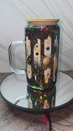 16oz Glass Snow Globe Tumblers with handle