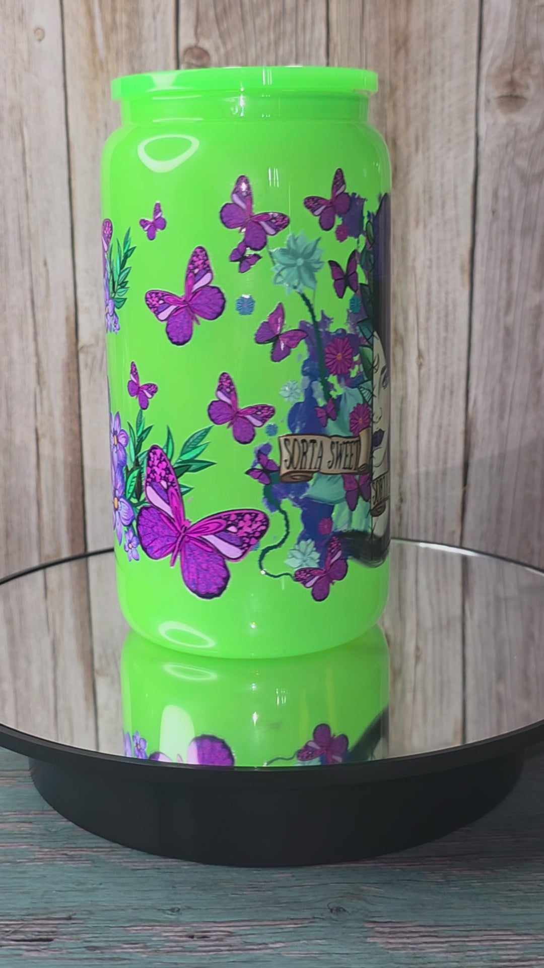 16oz Neon Colored Glass Tumblers
