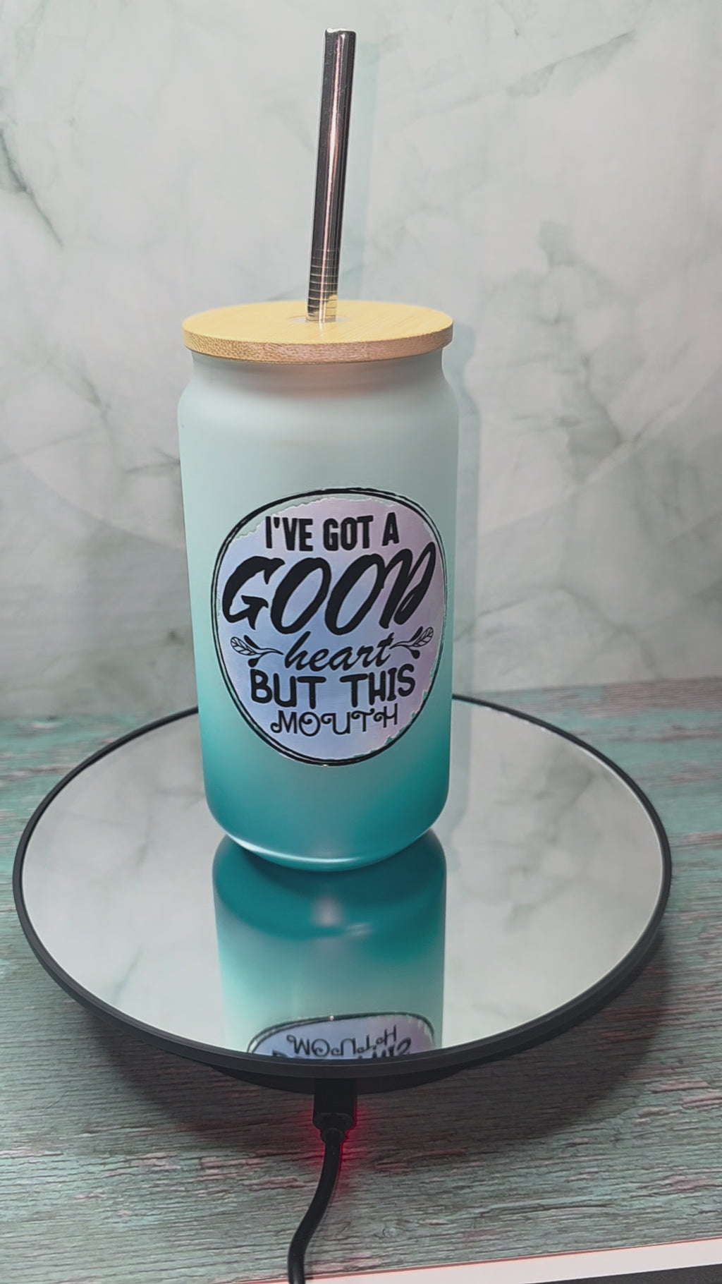 16oz Ombre Glass Tumbler