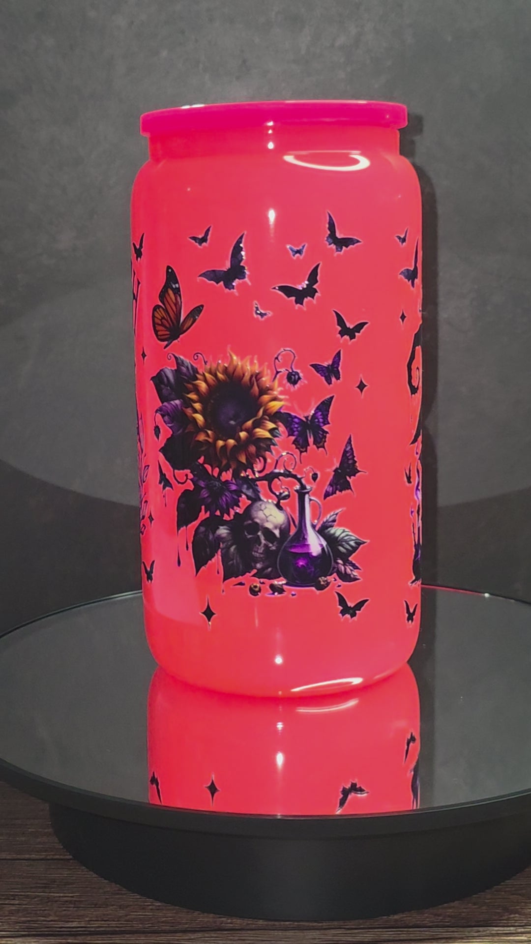 16oz Neon Colored Glass Tumblers
