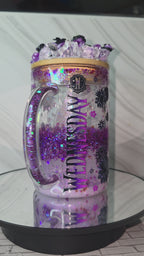 Lava Drip Tumblers with a decorated removable lid