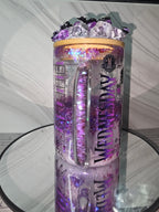 Lava Drip Tumblers with a decorated removable lid