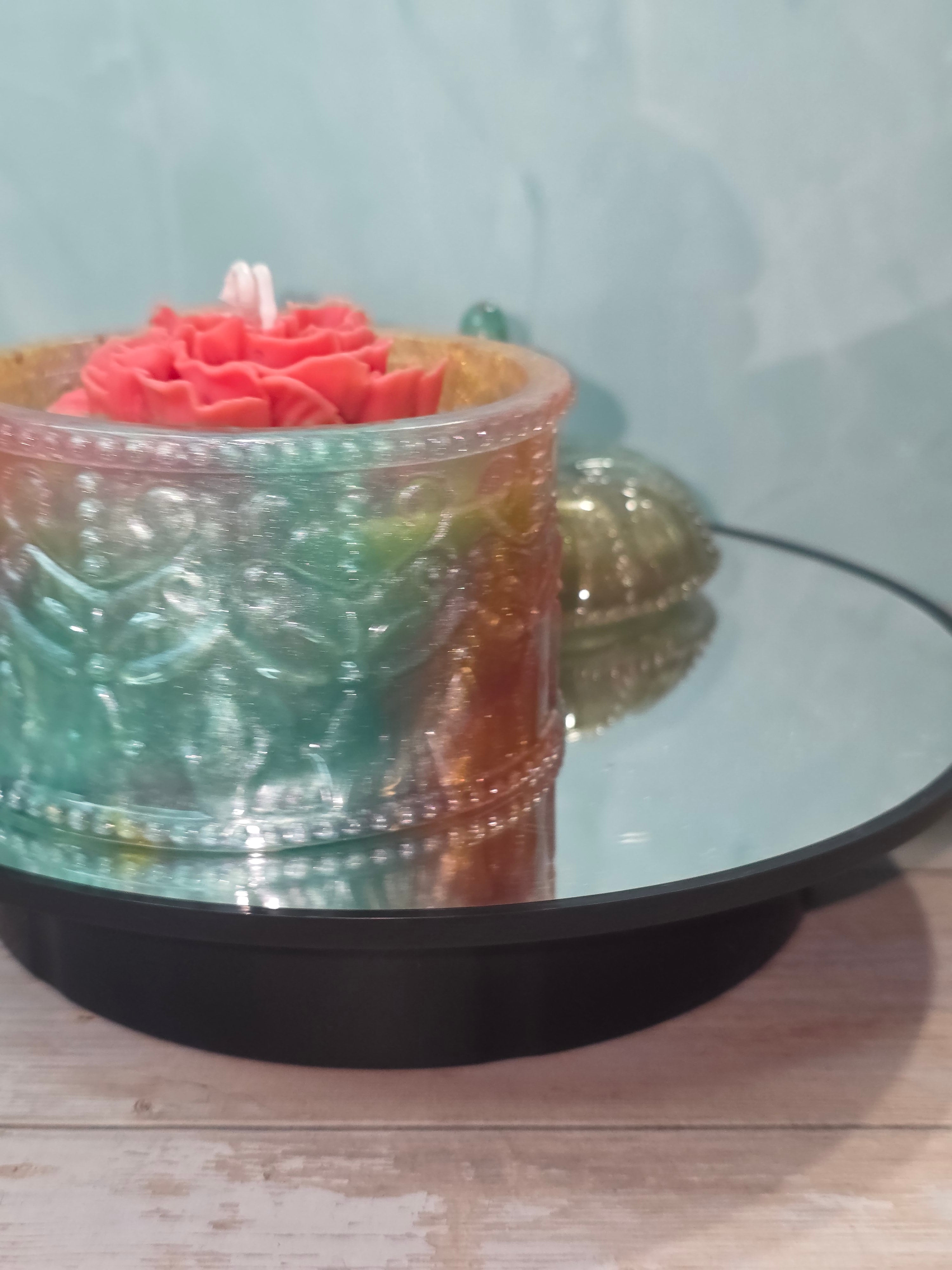 Resin Jar with Lid and Candle